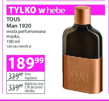 Woda toaletowa Tous 1920 the origin promocja