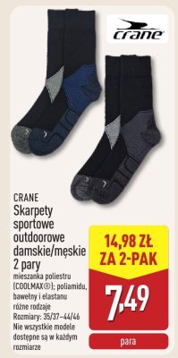 Skarpety sportowe outdoorowe damskie/męskie 2 pary  promocja w Aldi