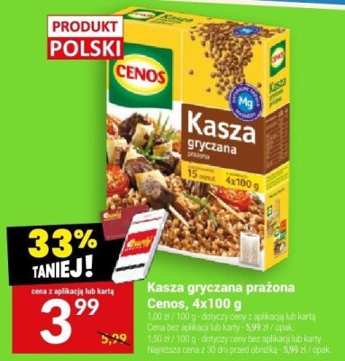 Kasza gryczana prażona Cenos, 4x100 g promocja w Twój Market