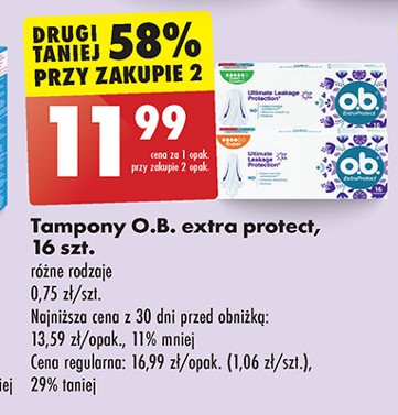 Tampony super+ comfort O.b. extra protect promocja