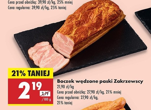 Boczek wędzone paski ZAKRZEWSCY promocja w Biedronka