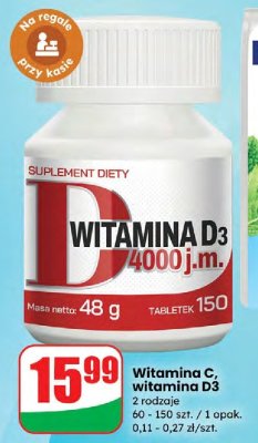 Witamina C, witamina D3 różne rodzaje promocja w Dino