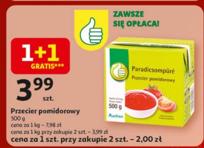 Przecier pomidorowy Auchan promocja w Auchan