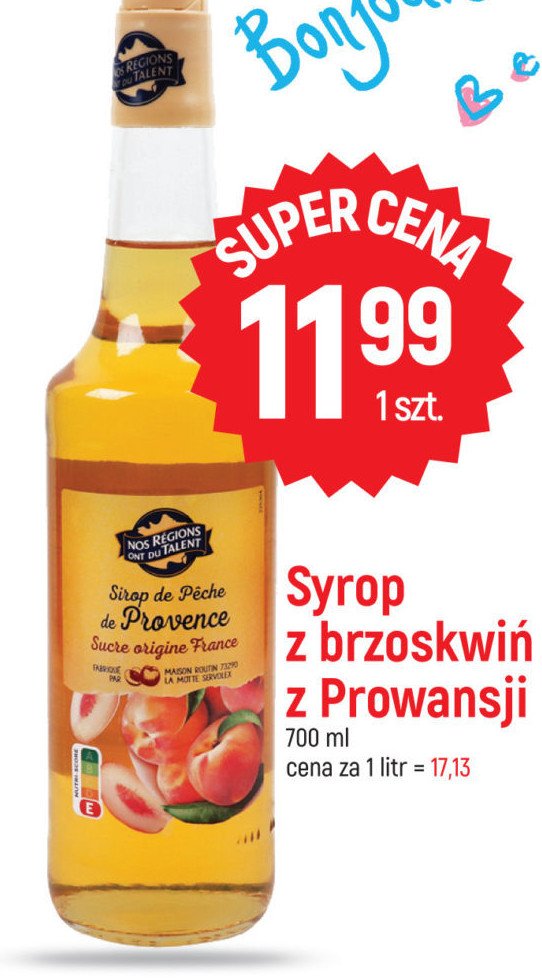Syrop z brzoskwi艅 z prowansji Nos regions ont du talent promocja