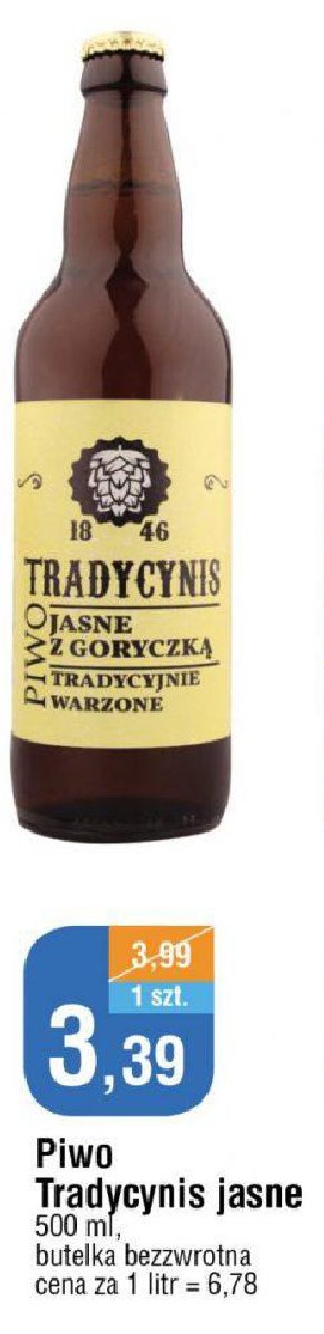 Piwo Tradycynis jasne z goryczką promocja