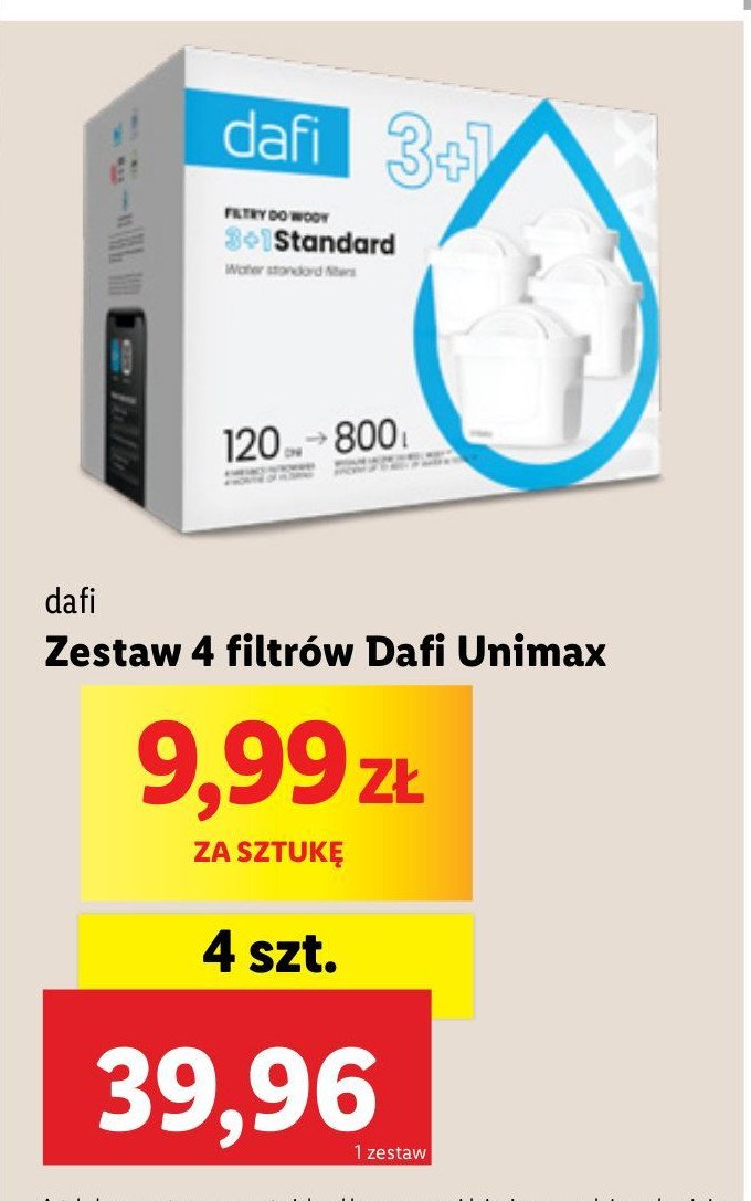Wkład filtrujący unimax Dafi promocja w Lidl
