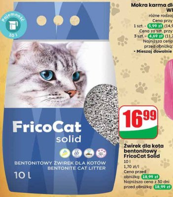 Żwirek dla kota bentonitowy FricoCat Solid 10 l promocja w Dino