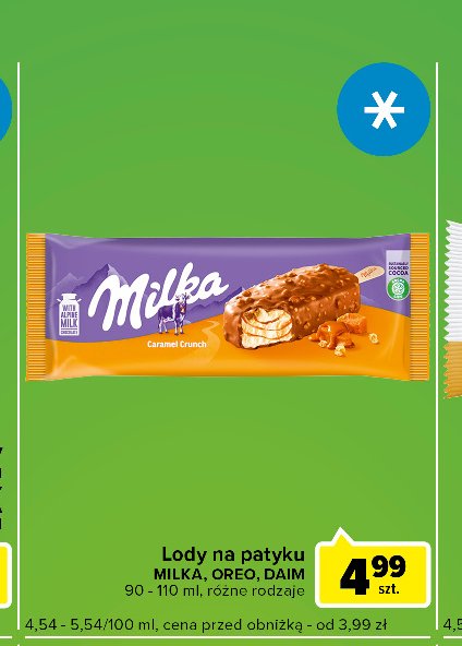 Lody caramel crunch Milka ice cream promocja