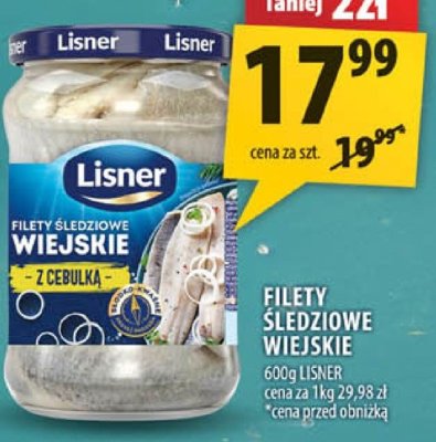 Filety śledziowe wiejskie z cebulką Lisner promocja w Arhelan
