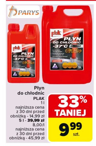 Płyn do chłodnic -37 Plak promocja w Carrefour