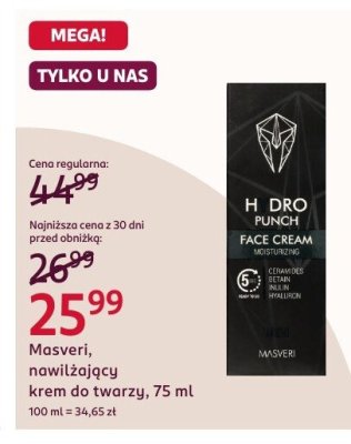 Krem do twarzy Mosveri, nawilżający, 75 ml promocja w Rossmann