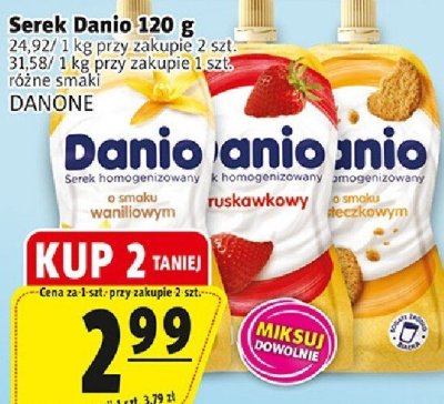 Serek Danio Danone 120g różne smaki promocja w Prim Market