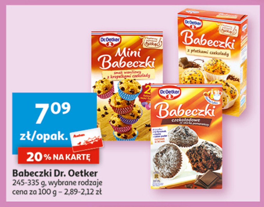 Mini babeczki waniliowe z kropelkami czekolady Dr. oetker promocja