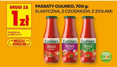 Passata Culineo 700g: klasyczna, z czosnkiem, z ziołami promocja w Biedronka