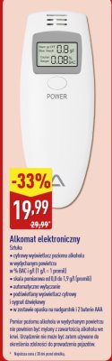 Alkomat elektroniczny Szuka promocja w Aldi