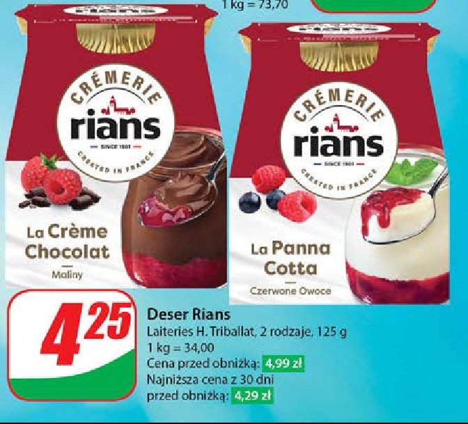 Deser czekoladowy z malin膮 Rians promocja