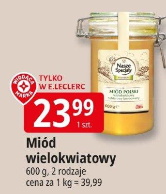 Mi贸d wielokwiatowy nektarowy Carrefour promocja w Leclerc