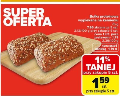 Bułka proteinowa wypiekana na kamieniu Miksuj Dowolnie promocja w Carrefour Market