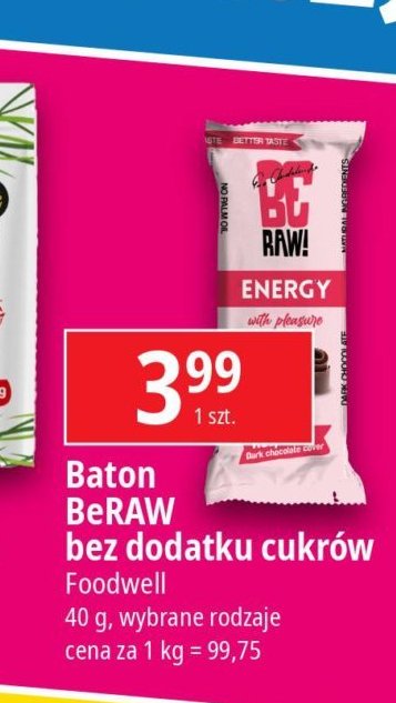 Baton energy bar Be raw! promocja