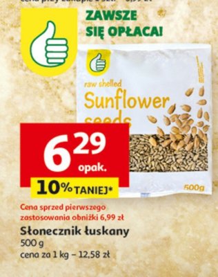 Słonecznik łuskany 500 g promocja w Auchan