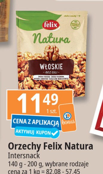 Orzechy włoskie Felix natura promocja w Leclerc