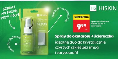 Spray do okularów Hiskin 30 ml + ściereczka promocja w Biedronka