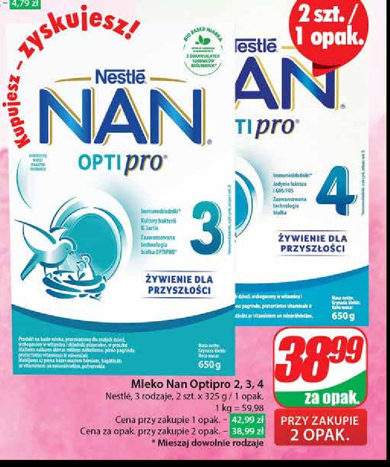 Mleko 2 Nestle nan optipro promocja