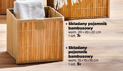 Składany pojemnik bambusowy wym. 15×15×15 cm promocja w Netto