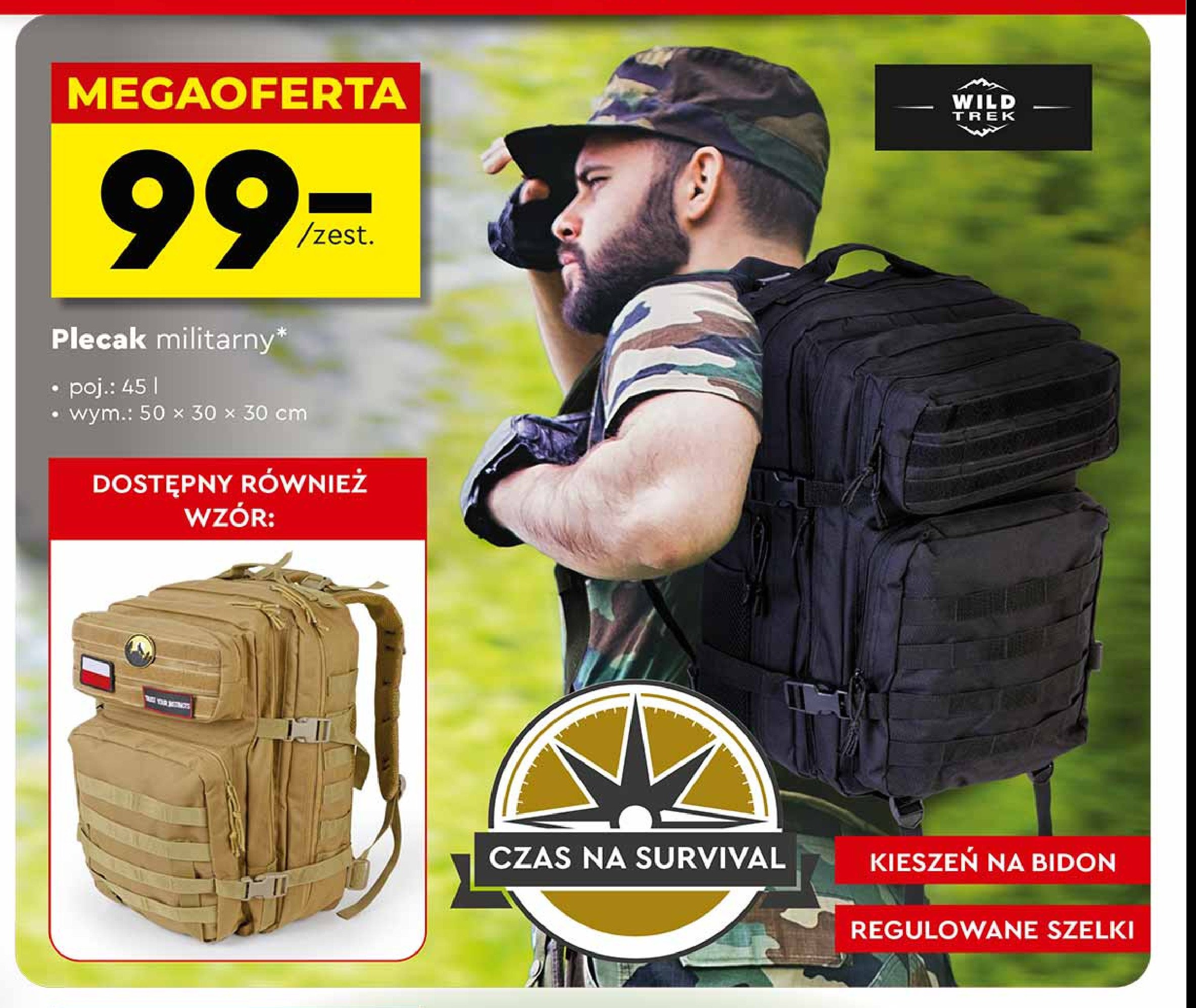 Plecak militarny promocja w Biedronka