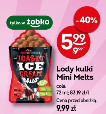 Lody kulki Mini Melts cola promocja w Żabka