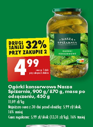 Ogorki konserwowe Nasza spi偶arnia promocja