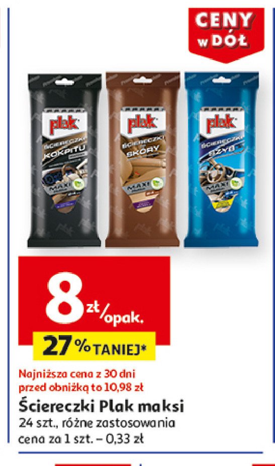 Ściereczki maxi premium do szyb i luster cytryna & limonka Plak promocja w Auchan