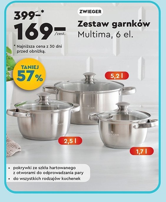 Komplet garnków multima Zwieger promocja w Biedronka