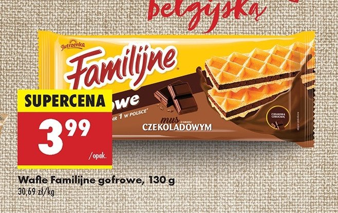 Wafle gofrowe czekoladowe Jutrzenka familijne promocja