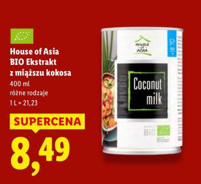 Ekstrakt z miąższu kokosa BIO House of Asia promocja w Lidl