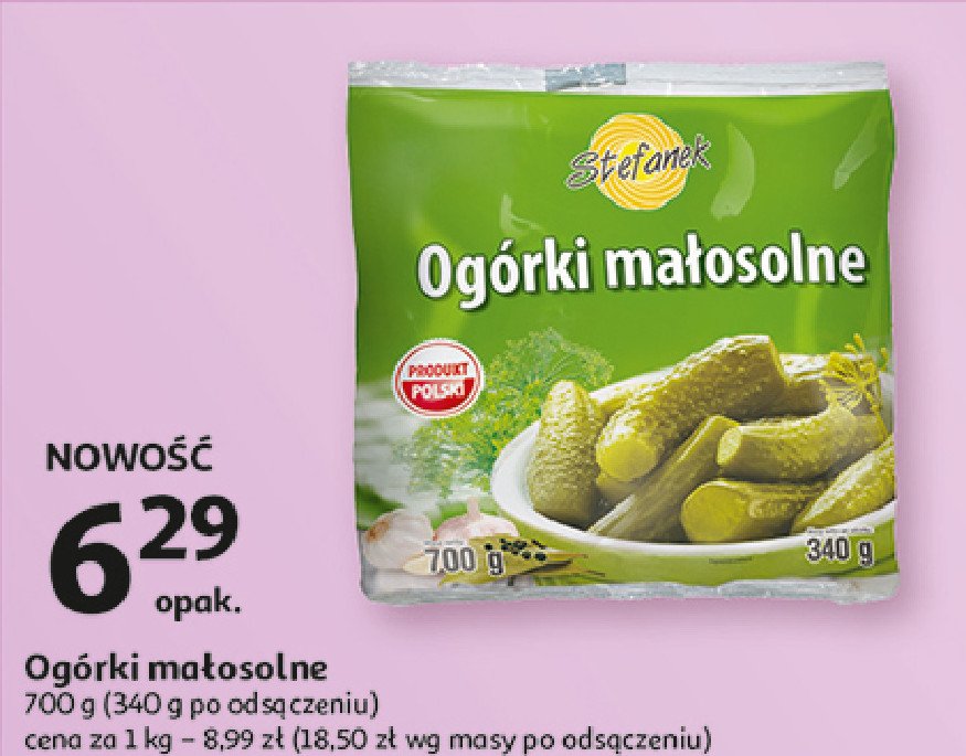 Ogórki małosolne Stefanek promocja w Auchan