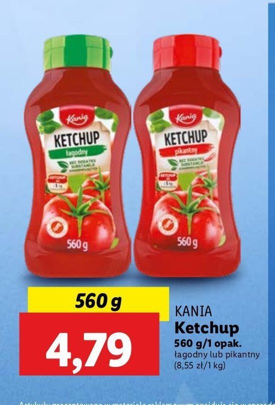 Ketchup łagodny Kania promocja