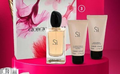 Zestaw kosmetyczny GIORGIO ARMANI Si woda perfumowana 100 ml + balsam do ciała 50 ml + żel pod prysznic 50 ml promocja w Hebe