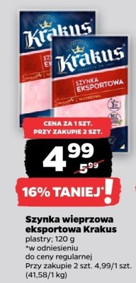 Szynka wieprzowa eksportowa plastry promocja w Netto