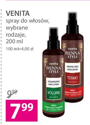 Spray do stylizacji w艂os贸w termo VENITA HENNA STYLE promocja