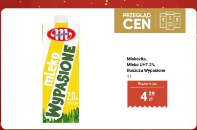 Mleko UHT 2% tłuszczu Wypasione  promocja w Biedronka