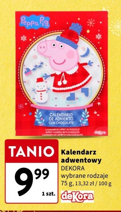 Kalendarz adwentowy peppa pig DEKORA promocja w Intermarche