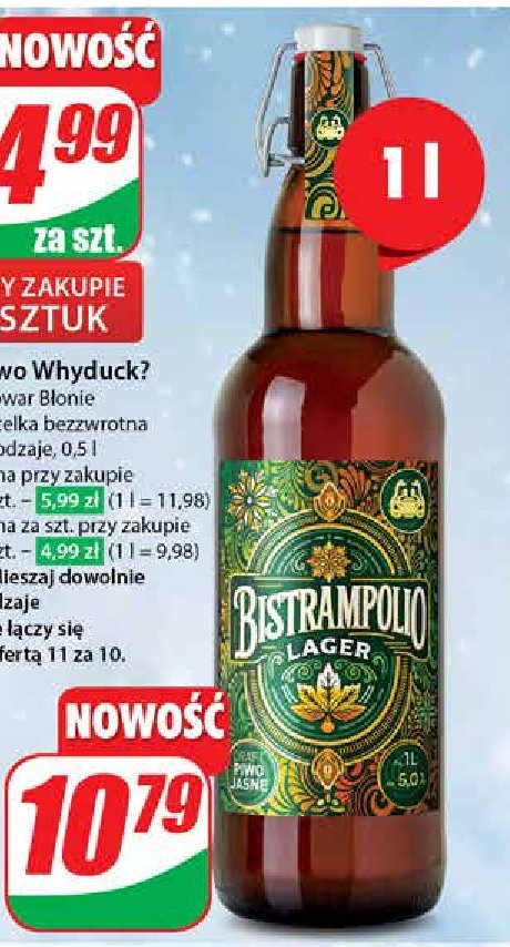 Piwo Bistrampolio lager promocja w Dino