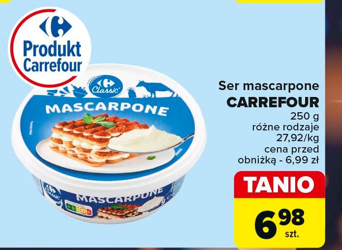 Ser mascarpone Carrefour classic promocja