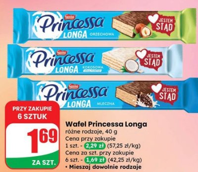 Wafel Princessa Longa orzechowa promocja w Dino