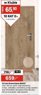 Drzwi drewniane BASIC dąb lancelot promocja w Leroy Merlin