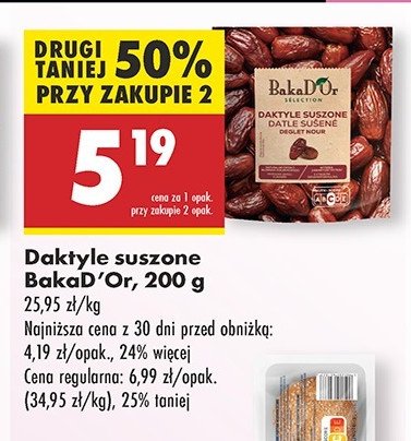 Daktyle suszone Bakad'or promocja w Biedronka