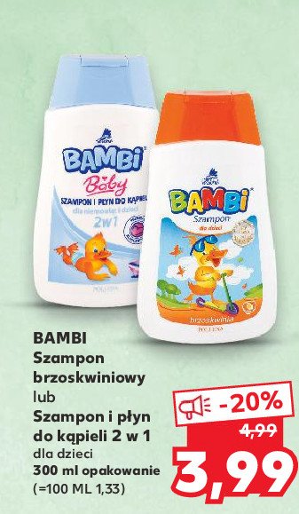 Szampon i płyn do kąpieli 2w1 Bambi baby promocja