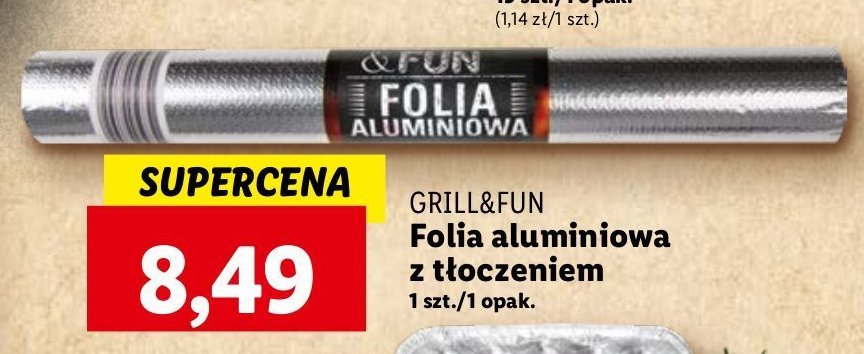 Folia aluminiowa Grill and fun promocja w Lidl