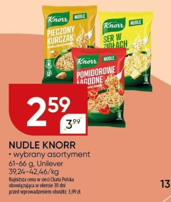 Nudle Knorr wybrany asortyment promocja w Chata Polska